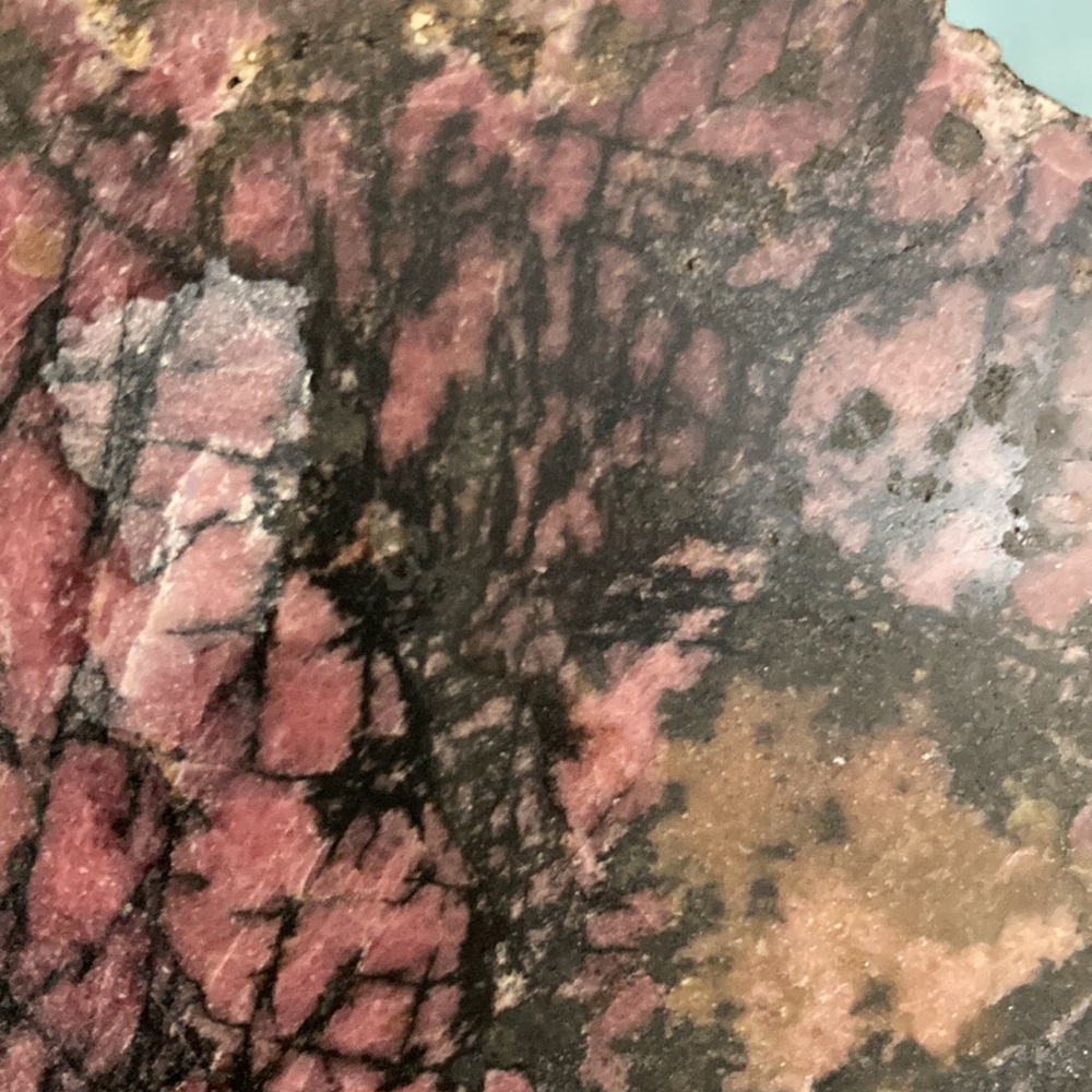 Rhodonite slab. Pink, black and brown. Place in southwest part of house. - Picture 5 of 5